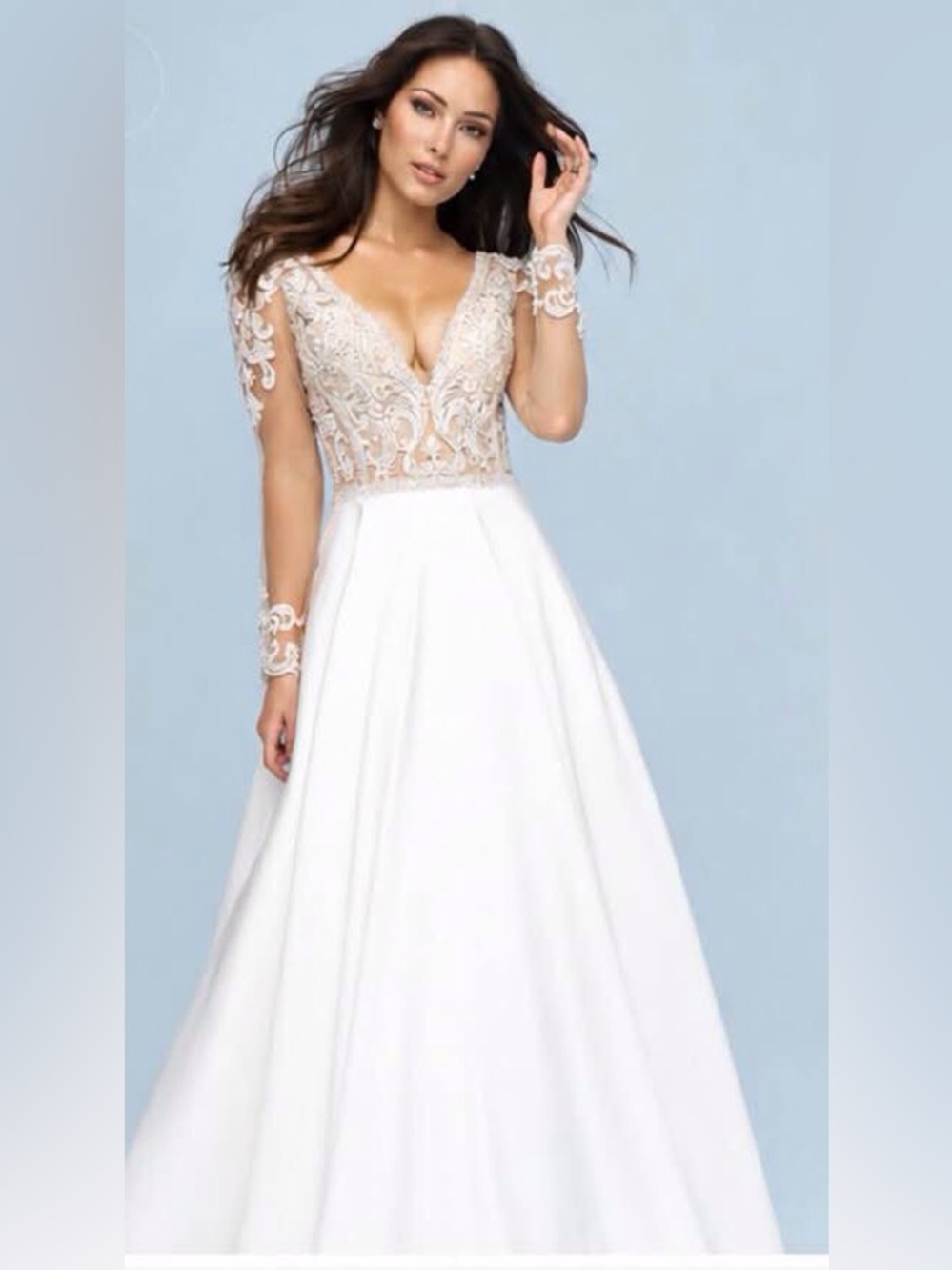NWT Allure Bridal 9614 Wedding Dress – Lace Bodice + Mikado Skirt –